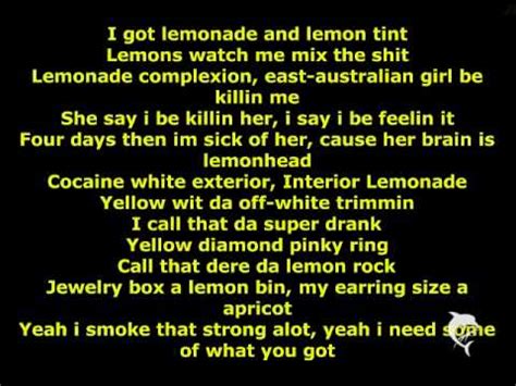 lemonade lyrics gucci|gucci mane lemonade song.